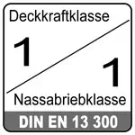 Deckkraftklasse 1 - Nassabriebbeständigkeit 1