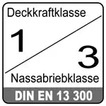 Deckkraftklasse 1 - Nassabriebbeständigkeit 3