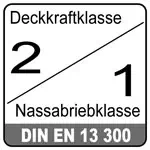 Deckkraftklasse 2 - Nassabriebbeständigkeit 1