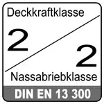 Deckkraftklasse 2 - Nassabriebbeständigkeit 2