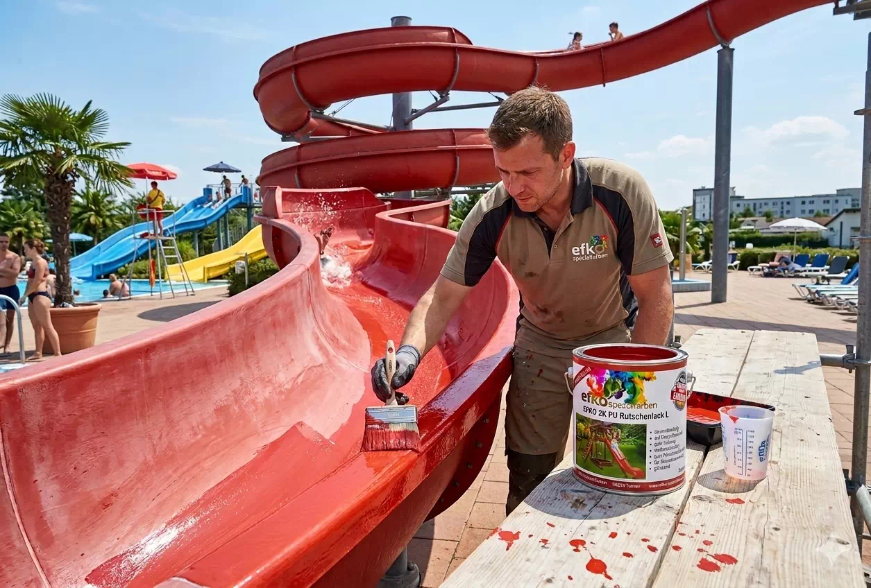 Rutsche professionell lackieren mit EFKO 2K Systemen