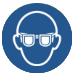 Schutzbrille tragen