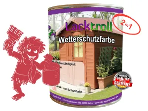 Wetterschutzfarbe 2in1 Erdbeerrot RAL 3018